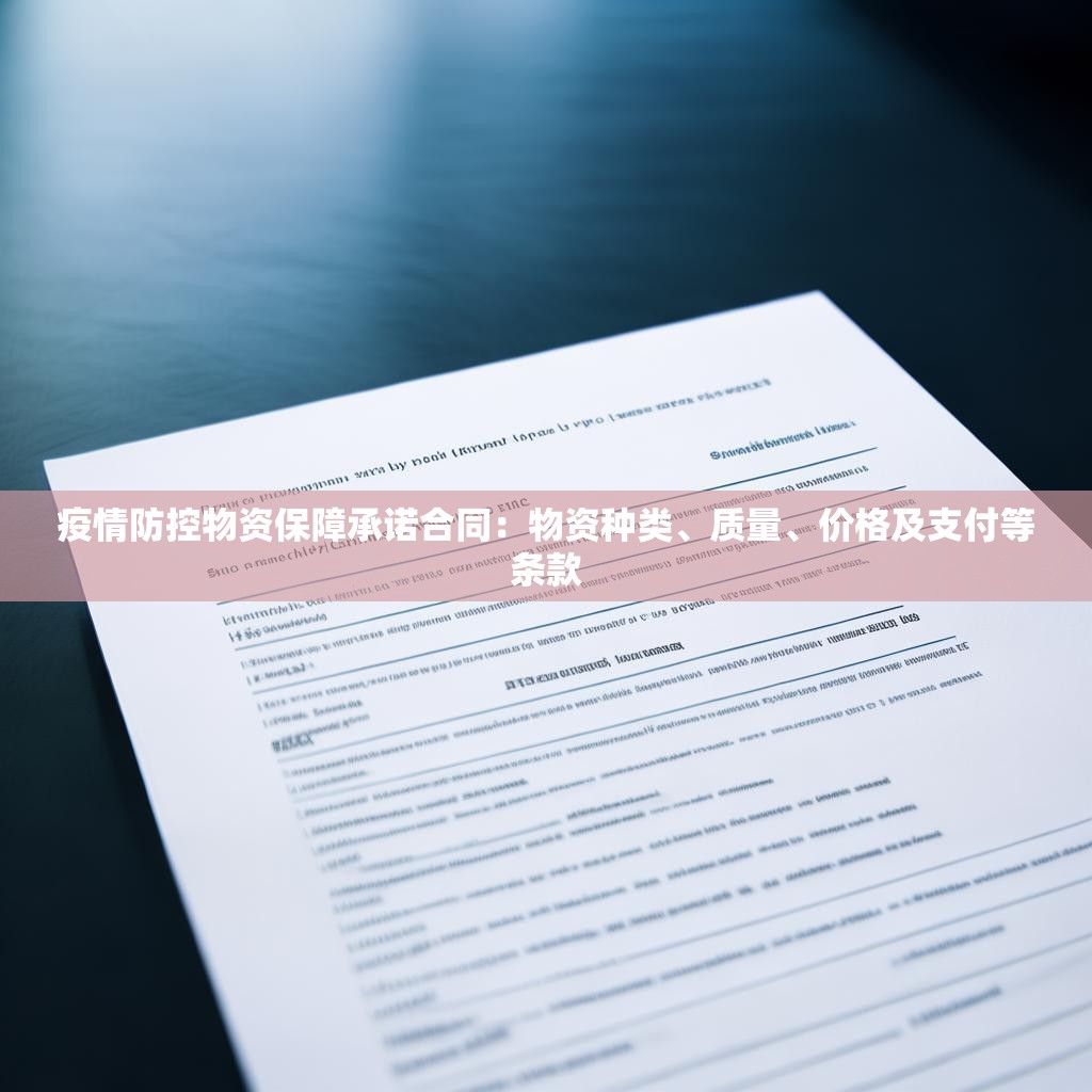 详细阅读:疫情防控物资保障承诺合同:物资种类、质量、价格及支付等条款 疫情防控物资保障承诺合同:物资种类、质量、价格及支付等条款