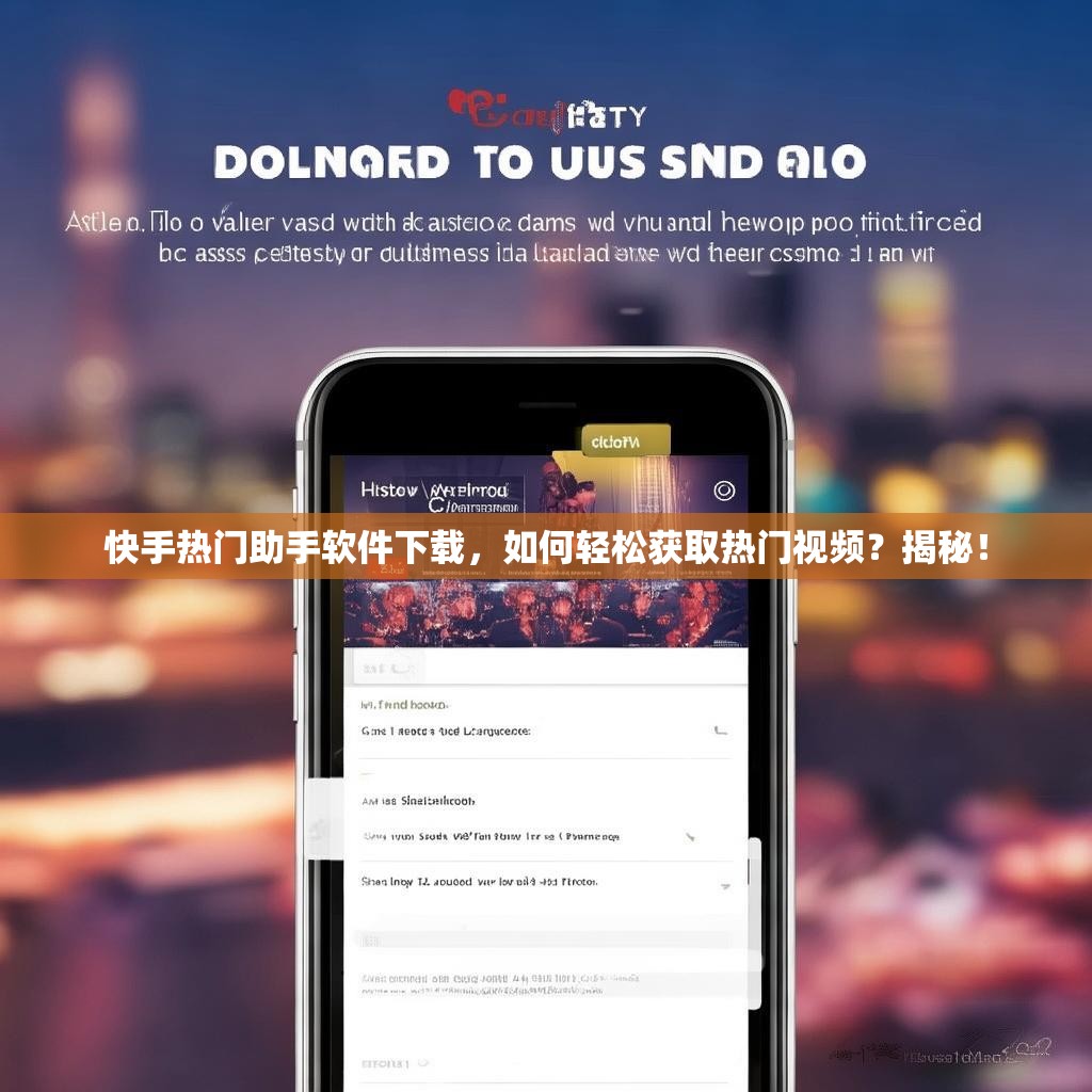 快手热门助手软件下载,如何轻松获取热门视频?揭秘!